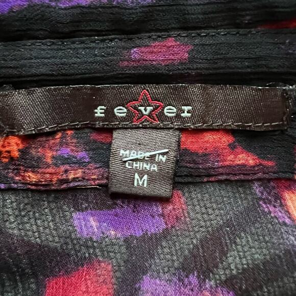 Fever Women's 3/4 Sleeve See‎ Through Blouse Size Medium - Picture 6 of 7